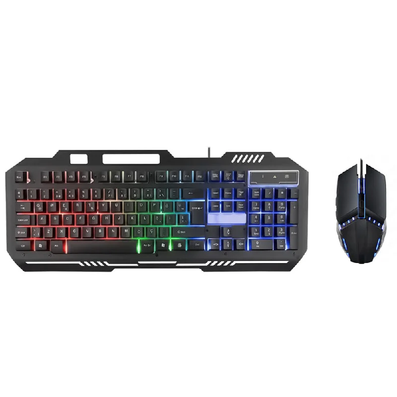 Gamma K-513 Wired Rainbow Gaming Keyboard + Mouse Combo English & Arabic