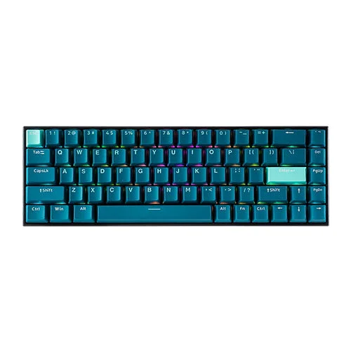 Tecware B68+ TKL Black Teal BT Wireless Mech Keyboard Gateron BROWN