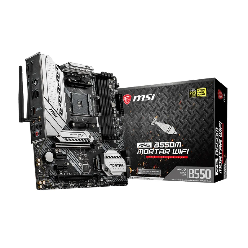 MSI MAG B550M Mortar Wi-Fi Micro-ATX MAG Series Socket Am4 Ddr4 Gaming Motherboard