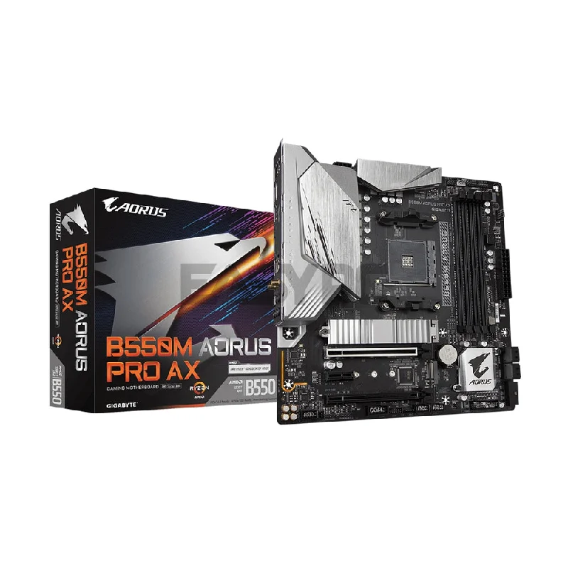 Gigabyte B550M Aorus Pro AX Socket Am4 Ddr4 Fusion 2.0, Blazing Fast 2.5GbE LAN, Ultra Durable RGB Gaming Motherboard