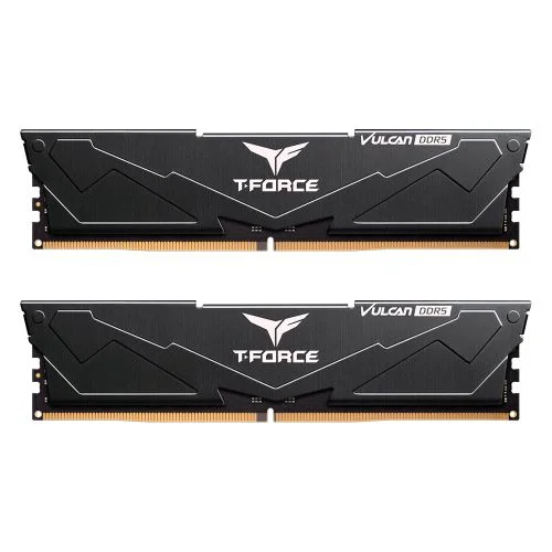 Team T-Force Vulcan 32GB Kit (2 x 16GB), DDR5, 6400MHz (PC5-5120), CL40, ECC, XMP 3.0, PMIC, DIMM Memory, Black