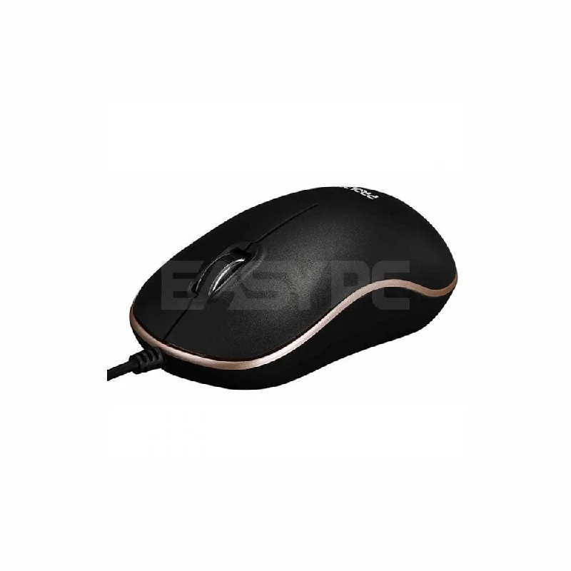 Pro-Link PMC1006 Stylish & Elegant Design High Precision Optical Easier & Faster Scrolling Black Gold USB Mouse