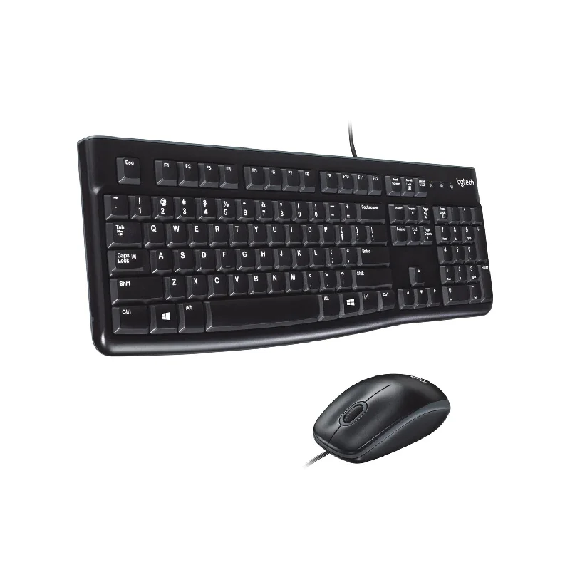 Logitech MK120 USB Keyboard and Mouse combo - Spill Resistant Design, Optical mouse, USB Plug-and-Play, Compatible with PC & Laptop (920-002565)