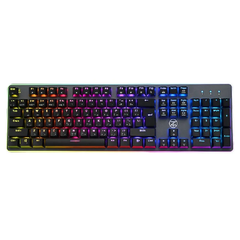 Techno Zone E-28 Blue Switch Wired RGB Gaming Keyboard English & Arabic