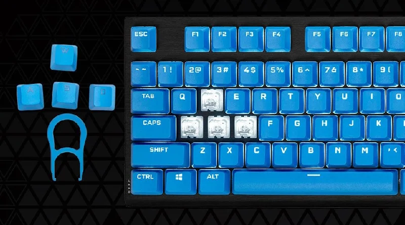 Corsair PBT DOUBLE-SHOT PRO Keycap Mod Kit — Elgato Blue CH-9911030-NA