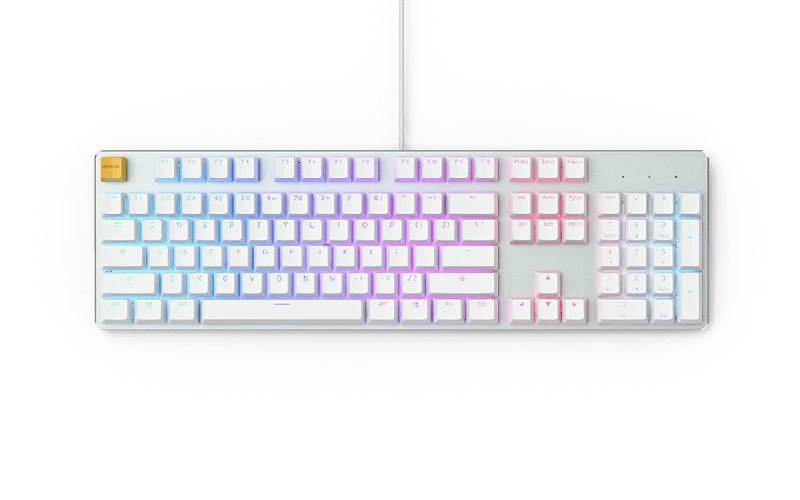 Glorious GMMK White Ice Full Size 104 keys pre-built Mechanical Keyboard