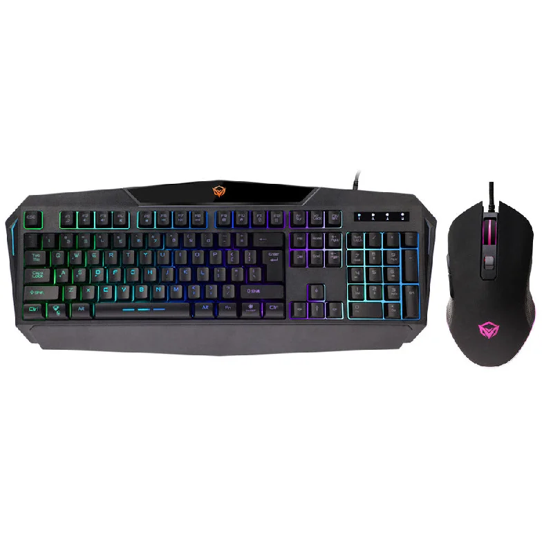 Meetion C510 Wired Rainbow Gaming Keyboard + Mouse Combo English & Arabic