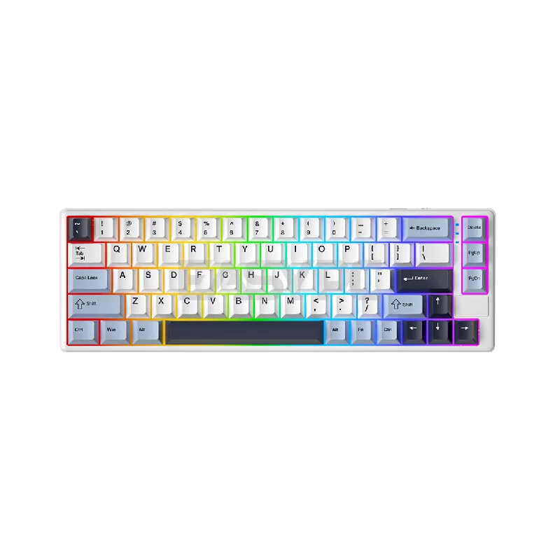 RAKK PLUMA V2 67 Keys Trimode Outemu Red Switch Mechanical Gaming Keyboard RGB White