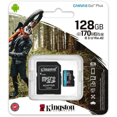 Kingston Canvas Go! Plus UHS-I microSDXC Memory Card with SD Adapter