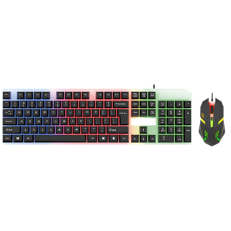 Gamma K-511 Wired Rainbow Gaming Keyboard + Mouse Combo English & Arabic