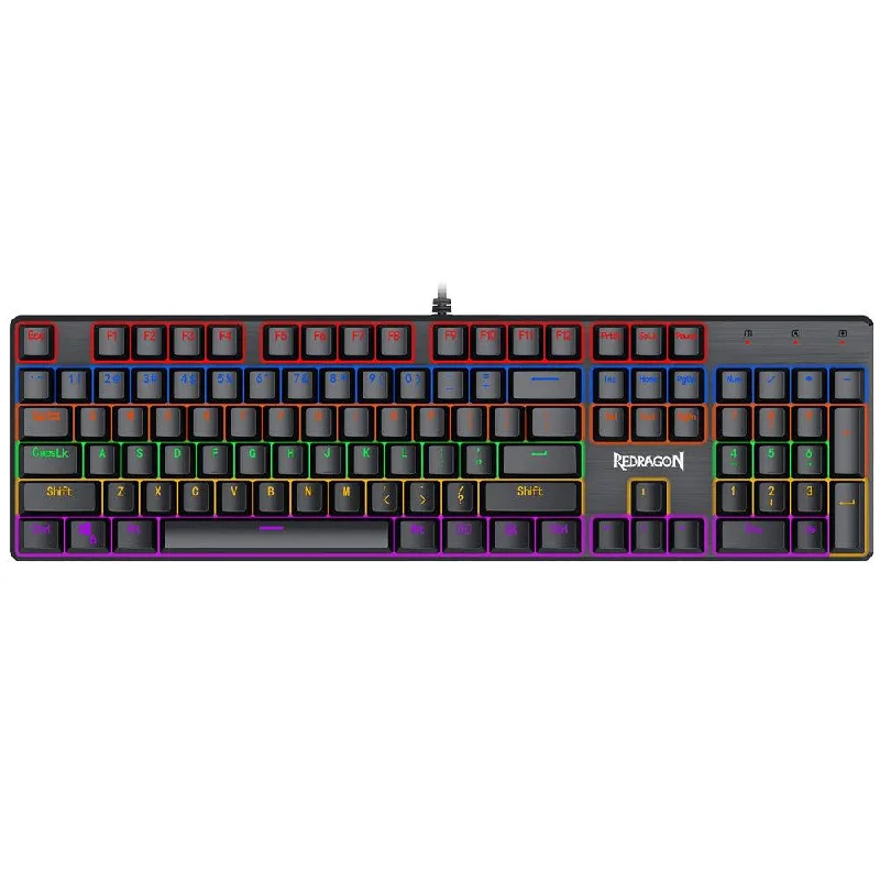 Redragon K608 Valheim Brown Switch Wired Rainbow Gaming Keyboard English & Arabic