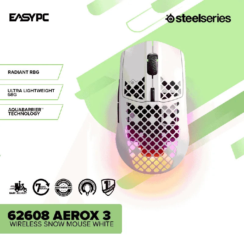 SteelSeries 62608 Aerox 3 Wireless Snow Mouse White