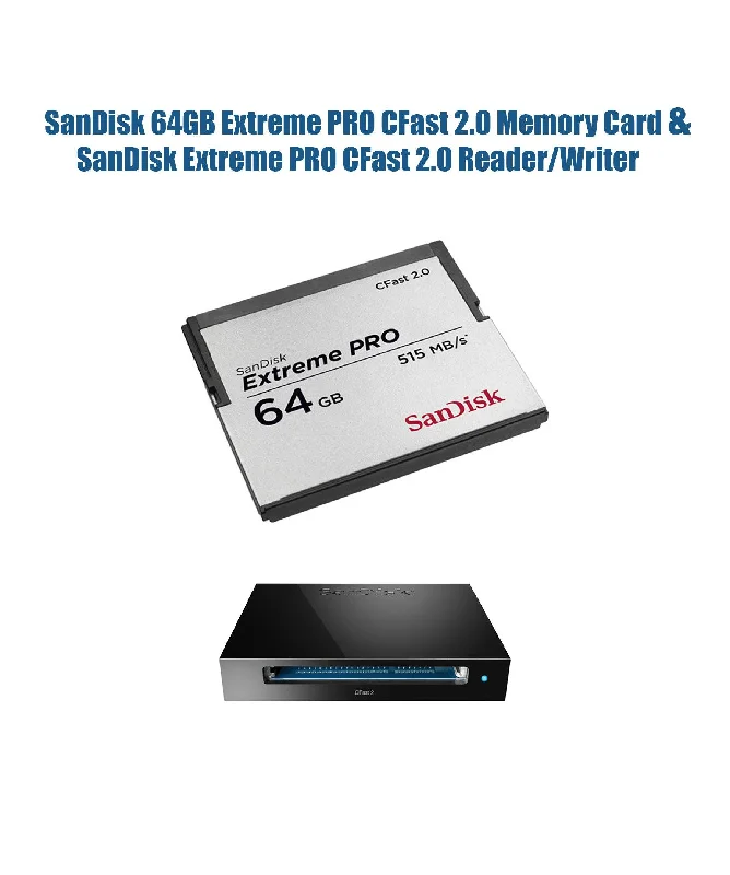 SanDisk 64GB Extreme PRO CFast 2.0 Memory Card & SanDisk Extreme PRO CFast 2.0 Reader/Writer