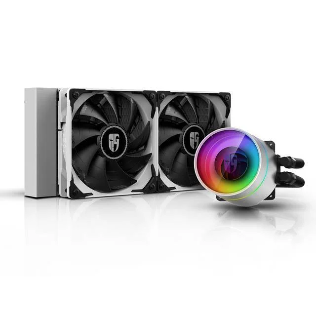 Deepcool Castle 240 Ex White Captain 240Ex Rgb V2, Aio Liquid Cpu Cooler, Anti-Leak Technology