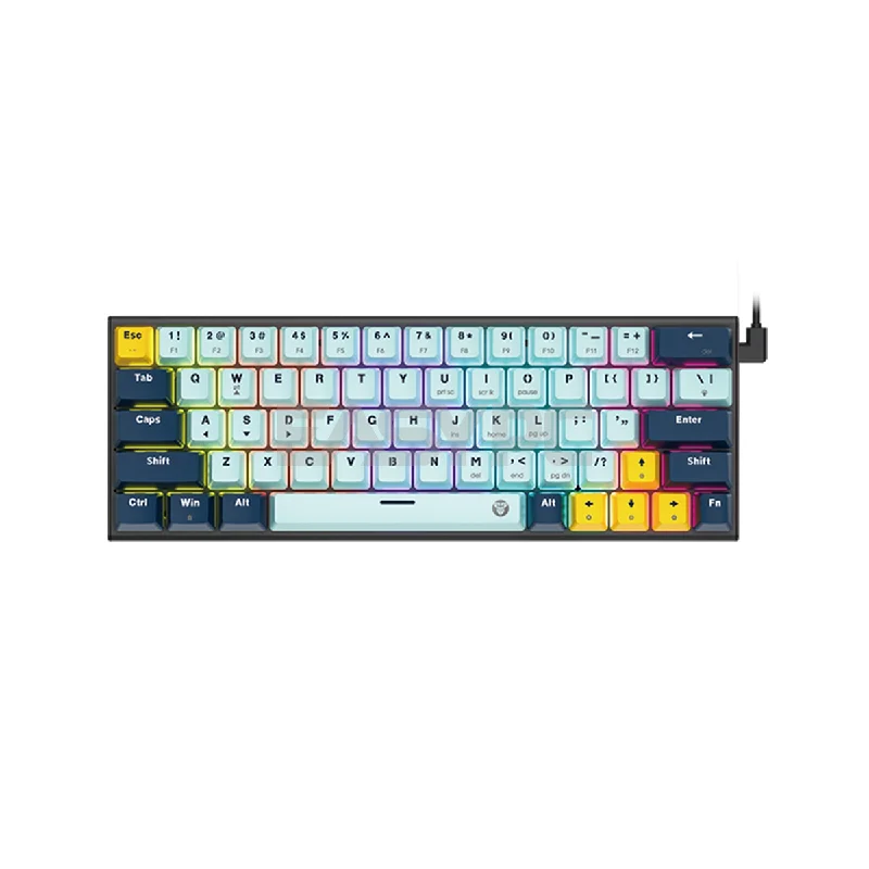 Fantech MK874 V2 Atom 63 Hot swappable 3pin Blue switch Mechanical Keyboard Sky Blue