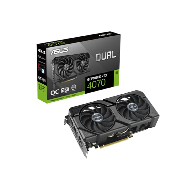 ASUS Dual GeForce RTX 4070 EVO OC Edition Graphics Card, 12GB GDDR6X, HDMI, Display Port - (DUAL-RTX4070-O12G-EVO)