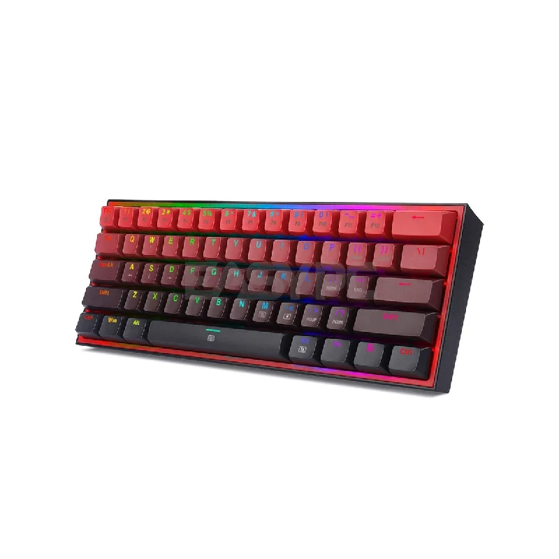 Redragon K617 FIZZ 60% Wired RGB Gaming Keyboard ,Blue Switch, Gradient Red