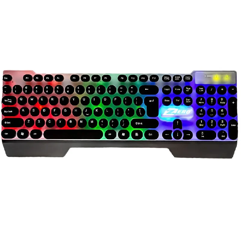 Zero ZR-2040 Wired Rainbow Gaming Keyboard English & Arabic - Black