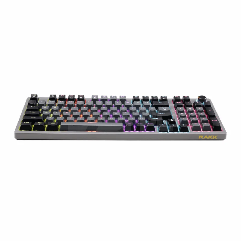 RAKK DAUG 96 Keys Wired Gaming Keyboard|Hotswappable|Rainbow LED|Yellow Switch|Gray/Black