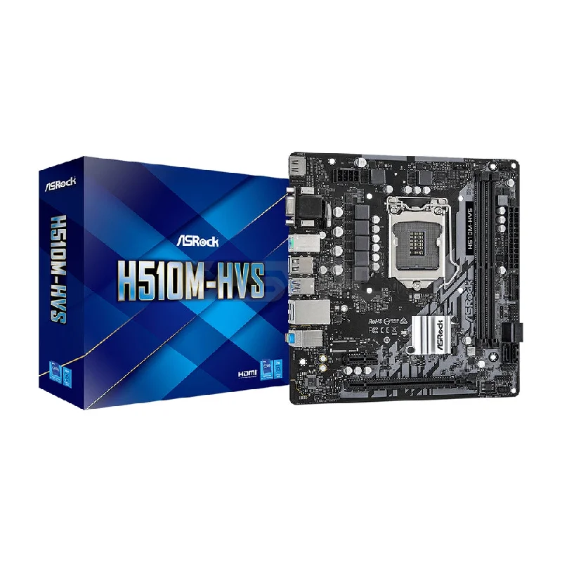 Asrock H510M-HVS Socket LGA 1200, Supports Windows 11, VR Ready, Super Alloy Ddr4 Motherboard