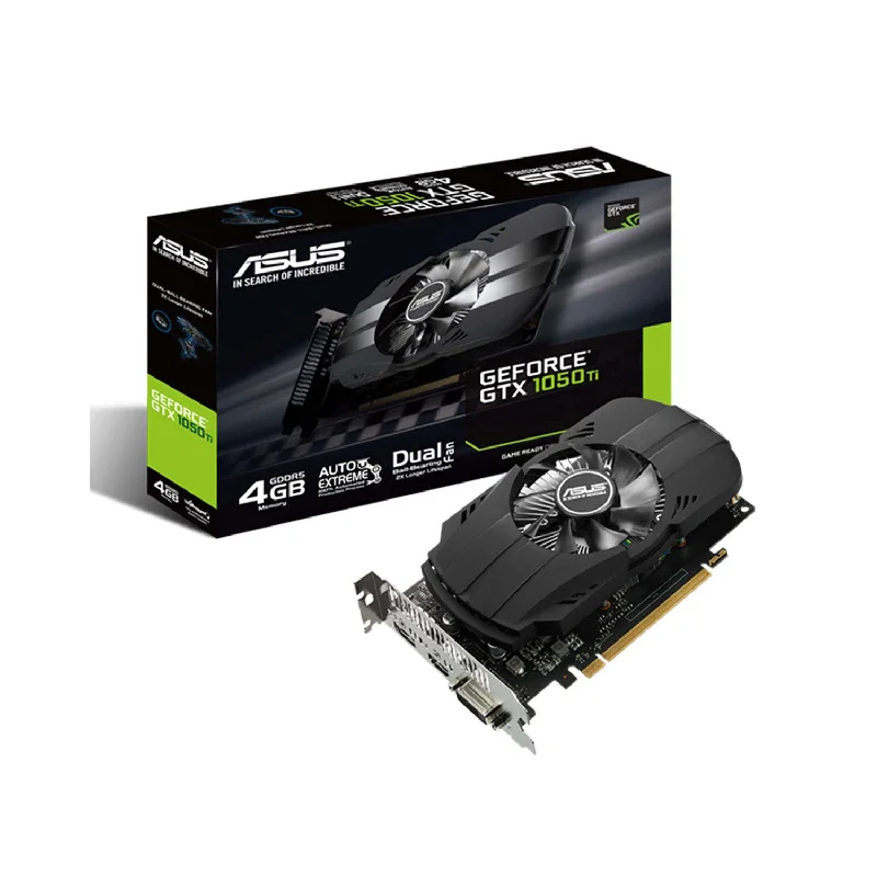 ASUS GeForce GTX 1050 Ti 4GB PHOENIX Fan Edition DVI-D HDMI DP 1.4 Gaming Graphics Card (PH-GTX1050TI-4G)