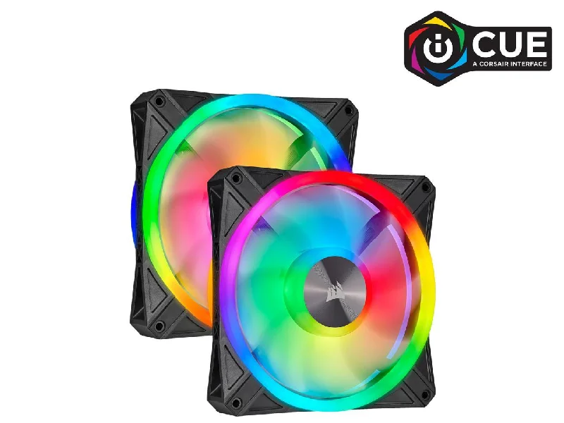 Corsair Ql Series, Icue Ql140 Rgb, 140Mm Rgb Led Fan, Dual Pack With Lighting Node Core, Co-9050100-Ww